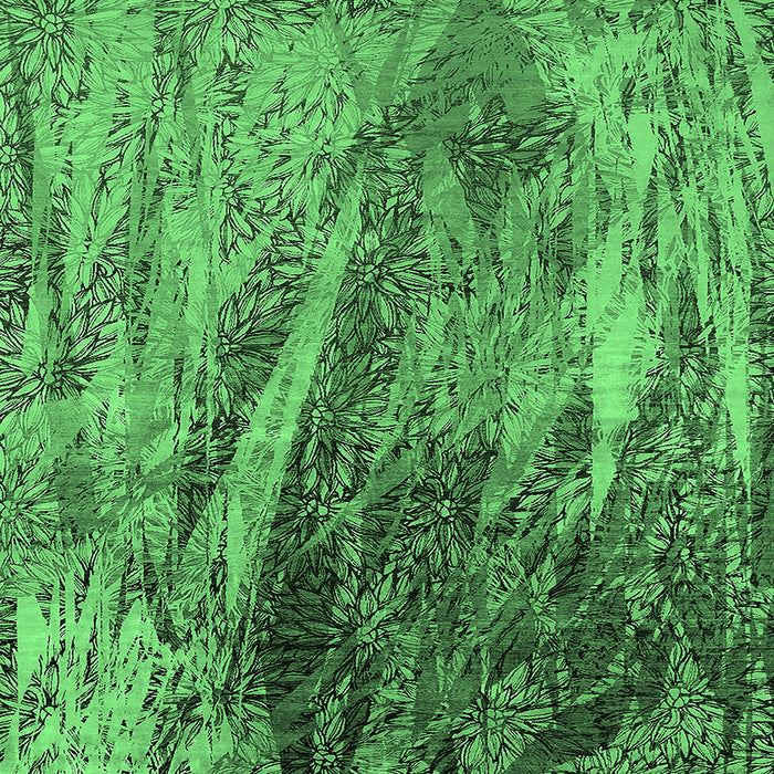 Square Oriental Emerald Green Industrial Rug, urb2652emgrn