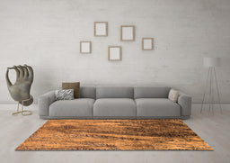 Machine Washable Oriental Orange Industrial Area Rugs in a Living Room, wshurb2652org