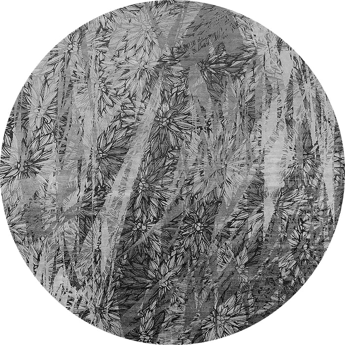 Round Oriental Gray Industrial Rug, urb2652gry