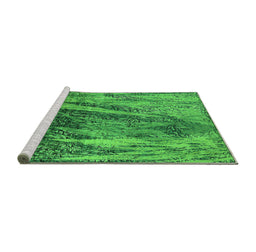Sideview of Machine Washable Oriental Green Industrial Area Rugs, wshurb2652grn