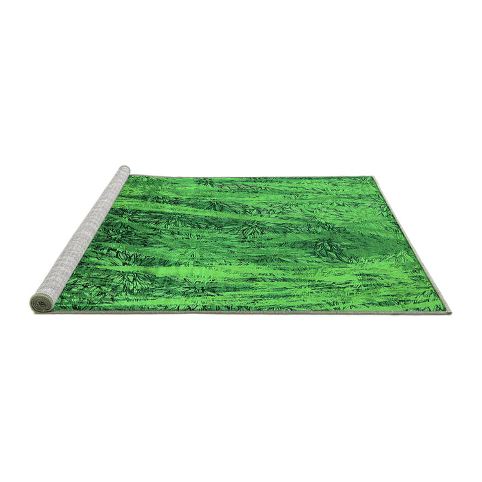 Sideview of Machine Washable Oriental Green Industrial Area Rugs, wshurb2652grn