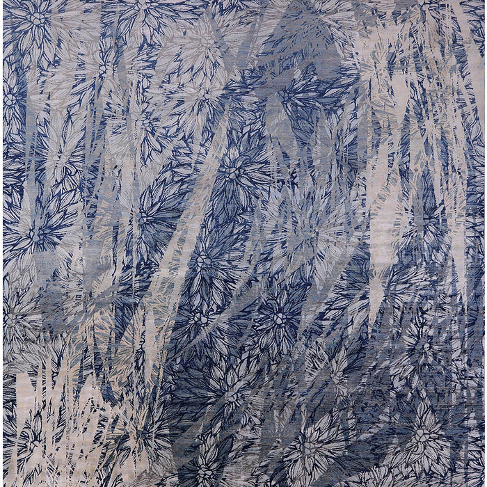 Square Machine Washable Industrial Modern Purple Navy Blue Rug, wshurb2652