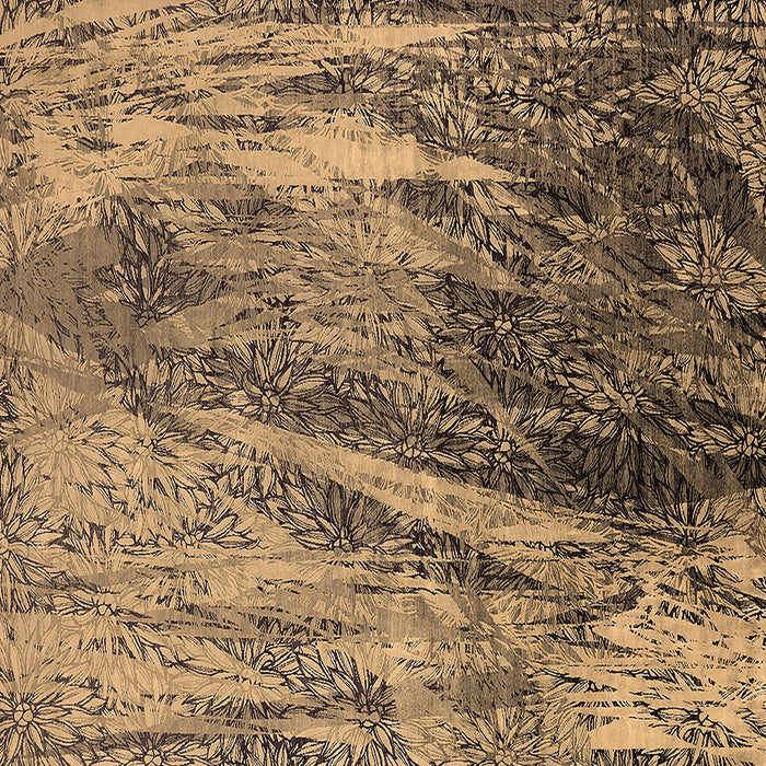 Square Machine Washable Oriental Brown Industrial Rug, wshurb2652brn