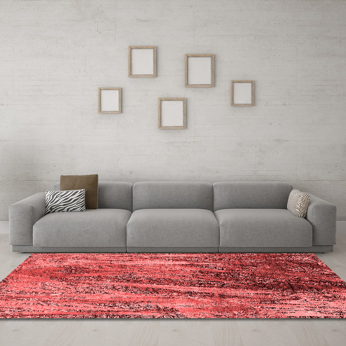 Industrial Red Washable Rugs
