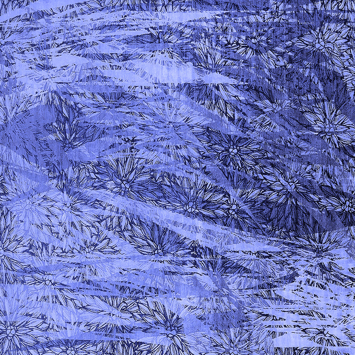 Square Machine Washable Oriental Blue Industrial Rug, wshurb2652blu