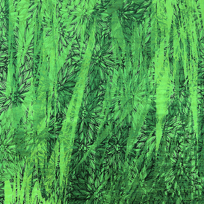 Machine Washable Oriental Green Industrial Area Rugs, wshurb2652grn