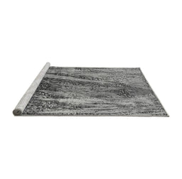 Sideview of Machine Washable Oriental Gray Industrial Rug, wshurb2652gry