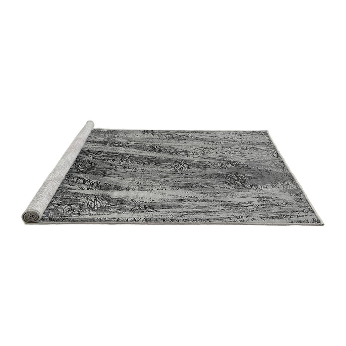 Sideview of Machine Washable Oriental Gray Industrial Rug, wshurb2652gry