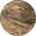 Round Oriental Brown Industrial Rug, urb2652brn