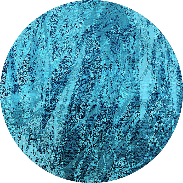 Round Oriental Light Blue Industrial Rug, urb2652lblu