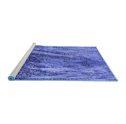 Sideview of Machine Washable Oriental Blue Industrial Rug, wshurb2652blu
