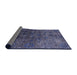 Sideview of Mid-Century Modern Blue Oriental Rug, urb2653