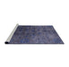 Sideview of Machine Washable Industrial Modern Blue Rug, wshurb2653