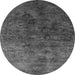 Round Oriental Gray Industrial Rug, urb2653gry