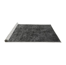 Sideview of Machine Washable Oriental Gray Industrial Rug, wshurb2653gry