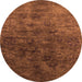 Round Oriental Orange Industrial Rug, urb2653org