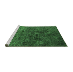 Sideview of Machine Washable Oriental Emerald Green Industrial Area Rugs, wshurb2653emgrn