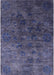 Machine Washable Industrial Modern Blue Rug, wshurb2653