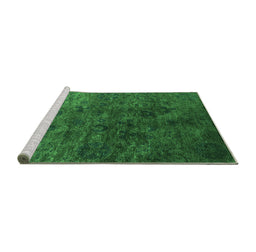 Sideview of Machine Washable Oriental Green Industrial Area Rugs, wshurb2653grn