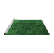 Sideview of Machine Washable Oriental Green Industrial Area Rugs, wshurb2653grn