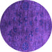 Round Oriental Purple Industrial Rug, urb2653pur