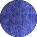 Round Oriental Blue Industrial Rug, urb2653blu