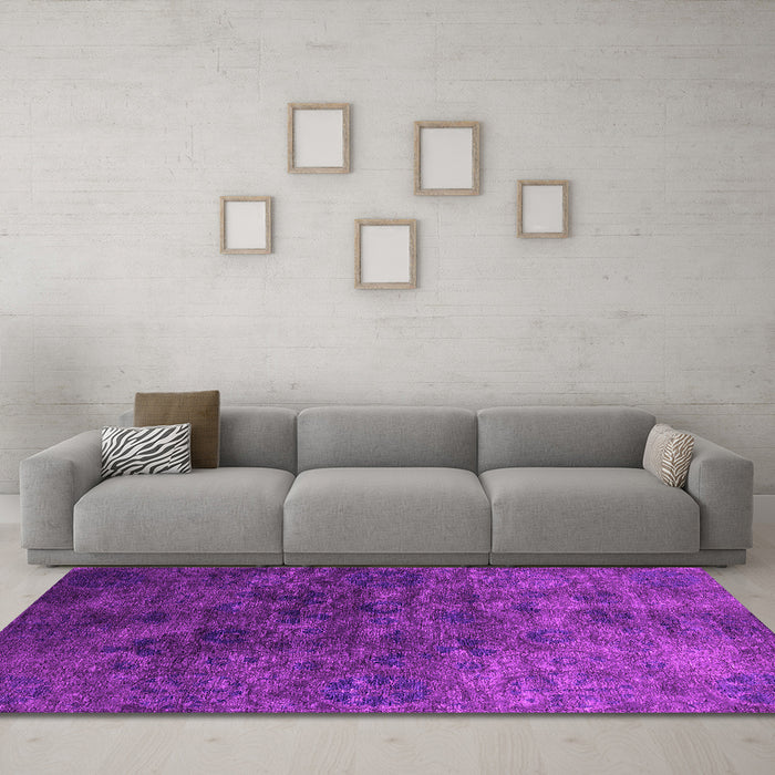 Machine Washable Oriental Pink Industrial Rug in a Living Room, wshurb2653pnk