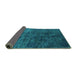 Sideview of Oriental Turquoise Industrial Rug, urb2653turq