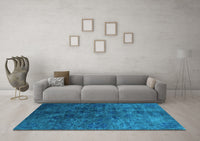 Machine Washable Oriental Light Blue Industrial Rug, wshurb2653lblu