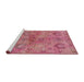 Sideview of Machine Washable Industrial Modern Red Rug, wshurb2654