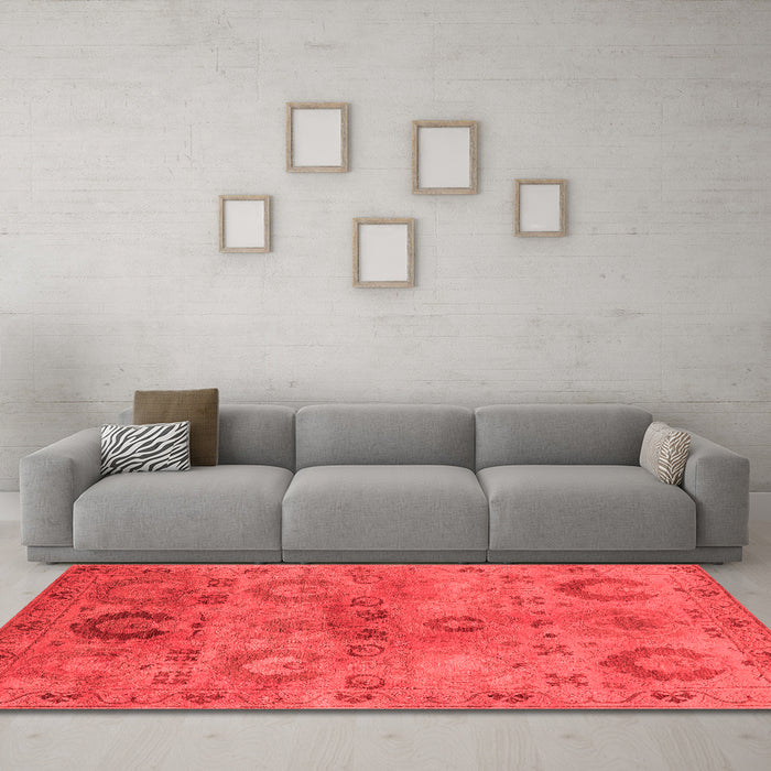 Industrial Red Washable Rugs