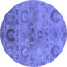 Round Oriental Blue Industrial Rug, urb2654blu