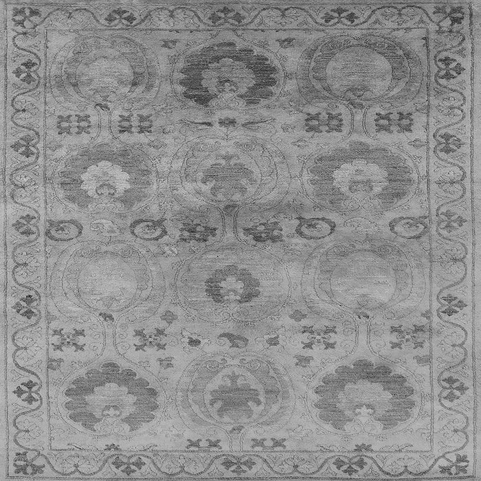 Square Machine Washable Oriental Gray Industrial Rug, wshurb2654gry