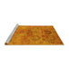 Sideview of Machine Washable Oriental Yellow Industrial Rug, wshurb2654yw