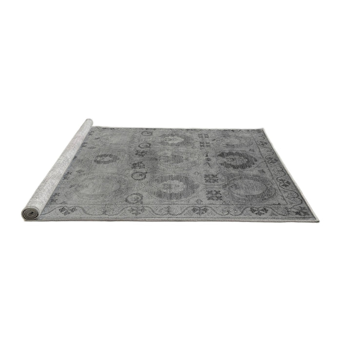 Sideview of Machine Washable Oriental Gray Industrial Rug, wshurb2654gry