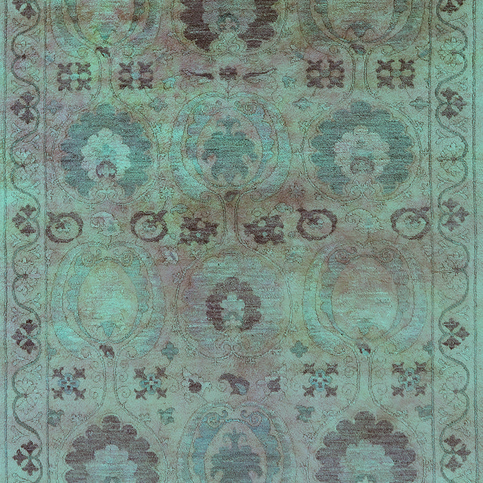 Machine Washable Oriental Turquoise Industrial Area Rugs, wshurb2654turq