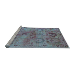 Sideview of Machine Washable Oriental Light Blue Industrial Rug, wshurb2654lblu