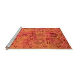 Sideview of Machine Washable Oriental Orange Industrial Area Rugs, wshurb2654org
