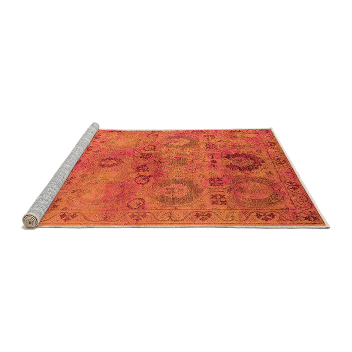 Sideview of Machine Washable Oriental Orange Industrial Area Rugs, wshurb2654org