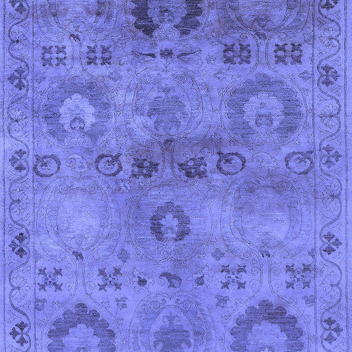 Machine Washable Oriental Blue Industrial Rug, wshurb2654blu