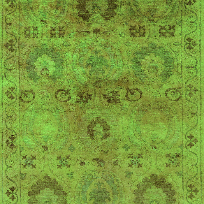Machine Washable Oriental Green Industrial Area Rugs, wshurb2654grn