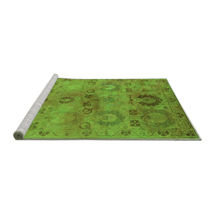 Sideview of Machine Washable Oriental Green Industrial Area Rugs, wshurb2654grn