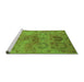 Sideview of Machine Washable Oriental Green Industrial Area Rugs, wshurb2654grn