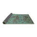 Sideview of Oriental Turquoise Industrial Rug, urb2654turq