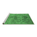 Sideview of Machine Washable Oriental Emerald Green Industrial Area Rugs, wshurb2654emgrn