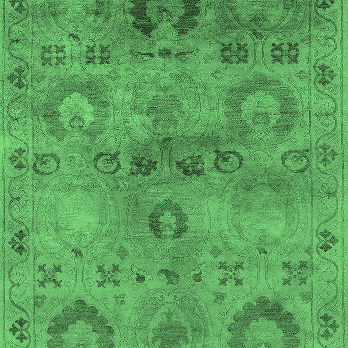Machine Washable Oriental Emerald Green Industrial Area Rugs, wshurb2654emgrn