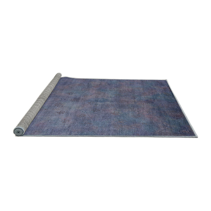 Sideview of Machine Washable Industrial Modern Light Purple Blue Rug, wshurb2655