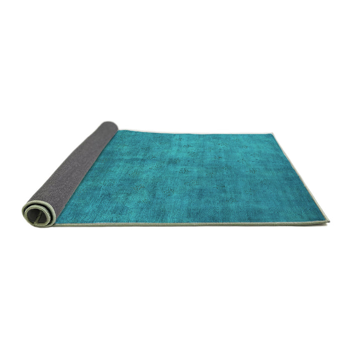 Sideview of Oriental Turquoise Industrial Rug, urb2655turq