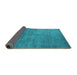 Sideview of Oriental Turquoise Industrial Rug, urb2655turq