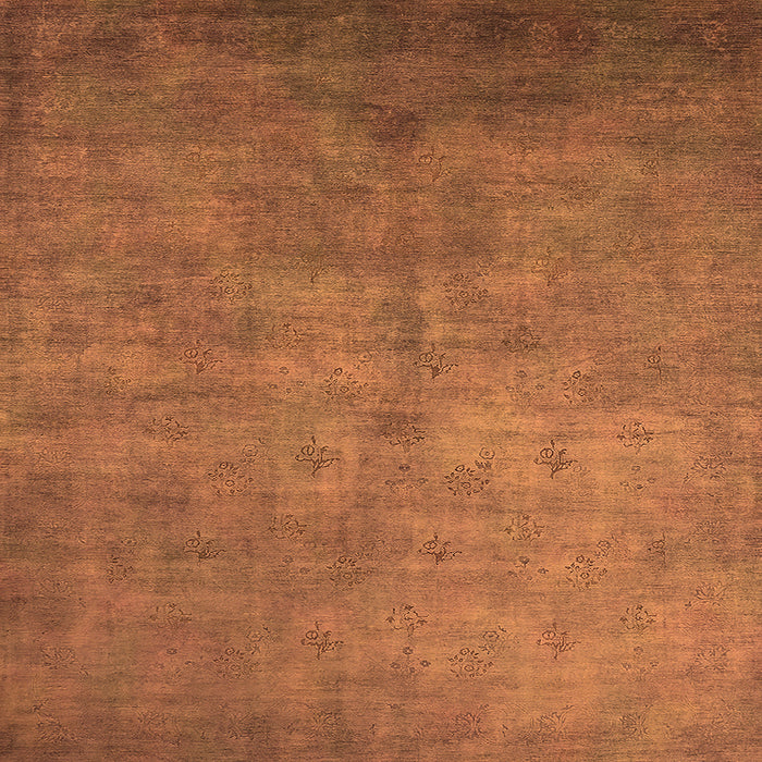 Square Oriental Orange Industrial Rug, urb2655org